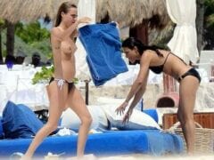 Michelle Rodríguez, da saga Velozes e Furiosos Flagrada na Praia Com a Namorada Cara Delevingne