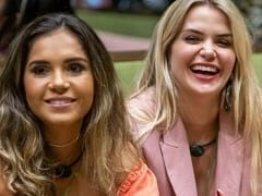 BBB20: Gizelly e Marcela finalmente cederam e trocaram uns beijos embaixo do edredom com o clima ficando quente