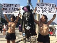 Sara Winter ativista pró Bolsonaro que foi presa já foi do movimento feminista e pagou muito peitinho em manifestações