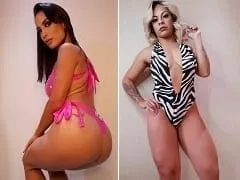 Melissa Pitanga deliciosa colocou sua amiga Bellinha Baracho na masmorra presa pra ficar abusando dela nesse pornô lésbico