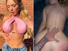 Kelly loira peituda deliciosa em sexo caseiro trepando de quatro