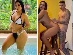 Josy Gurgel morena de Fortaleza fodendo na cozinha com o namorado