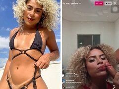 Kevelin Gomes mulata gostosa mamando em live do Instagram