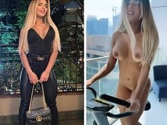 Paula Lima gostosa do caralho treinando na bicicleta peladinha