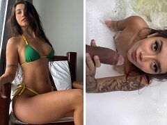 Beatriz ninfeta gostosa mamando e sentando na piroca com a bucetinha