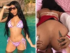 Aninha morena ninfeta deliciosa dando o cuzinho de quatro