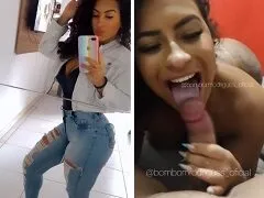 Bombom Rodrigues moreninha deliciosa mamando e sentando com o rabão