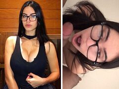 Karina Veiga ninfeta colegial mamando até ganhar porra na boquinha