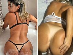 Kelen Emmel coroa gostosa dando o cu e ganhando leite na bunda