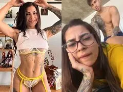 Bruna BryPunky fodendo de quatro até ganhar leite na cara