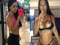 Letycia Valenttina pelada musa do Pornô Carioca mamando um consolo e se exibindo