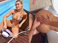 Modelo Jhenni Giovanelli fodendo de quatro depois de fazer um boquete guloso