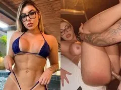 Gabi Tamiris mamando o amigo no carro e fodendo no meio da rua escura