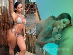 Sthefany Silveira mamando a piroca do amigo dotado com talento