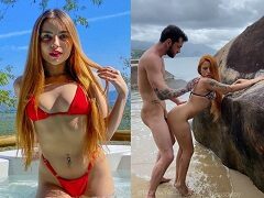 Fadinha Maju transando com amiguinho na praia pública
