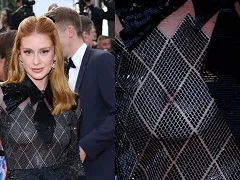 Marina Ruy Barbosa nua com blusa transparente no festival de cinema