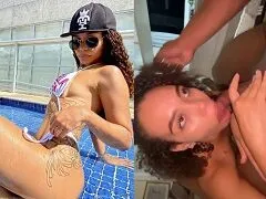 Baiana Bêu Freitas fodendo de ladinho depois de fazer um boquete guloso