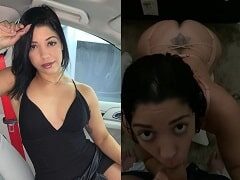 Chinesa Karol fazendo boquete guloso no amigo com cara de safada