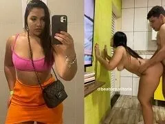 Beatriz Vitória transando com seu parceiro em pé em pornô caseiro