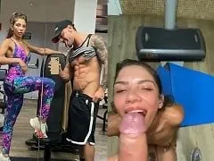 Charlotte Vih fodendo com seu vizinho na academia do prédio e filmando tudo