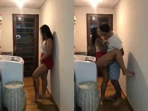 Casal amador de Curitiba fazendo sexo na lavanderia