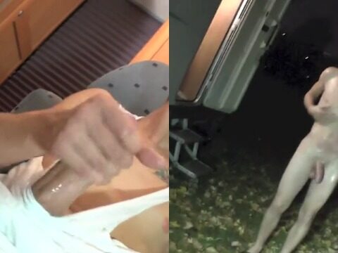 Novinho bem safado batendo punheta com as duas mãos