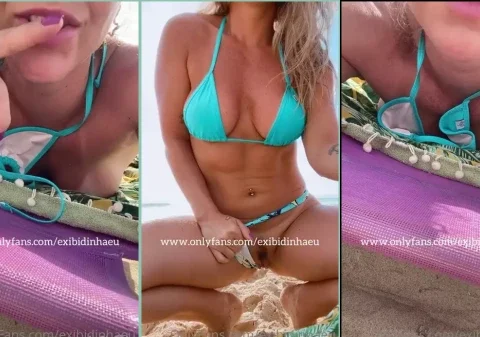 Gostosa putinha carioca mostrando tudo na praia