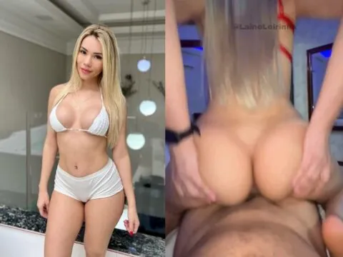 Linda e jovem novinha Laine Loirinha pulando na piaba