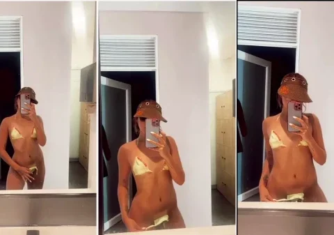 Puta gostosa mostrando todo o bronzeado no corpo lindo