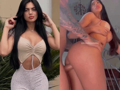 Vídeo de foda recebendo da Brenda Trindade metendo em cima de uma escada