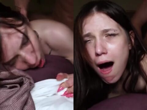 Adolescente submissa gozando forte na foda violenta e intensa