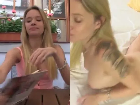 Loira tatuada mostra tudo em cena de sexo ardente e delicioso