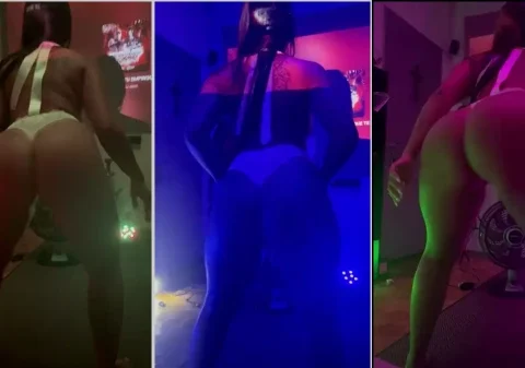 Putinha super gostosa dançando funk só de calcinha na festinha particular
