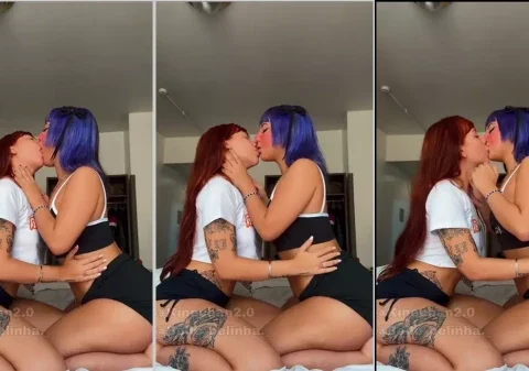 Ninfetas do tik tok se beijando na boca e com vontade de transar