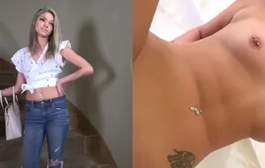 Novinha safada chupando com vontade e deixando o pau latejando de tesão