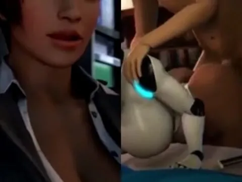 Robô gostosa de rabo grande levando rola grossa até gozar