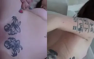 Safada tatuada gemendo alto enquanto leva rola no cu com vontade
