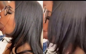 Morena safada mamando com vontade e engolindo toda a porra na boquinha