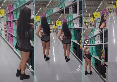 Ninfetinha gostosa do tik tok se exibindo em local público