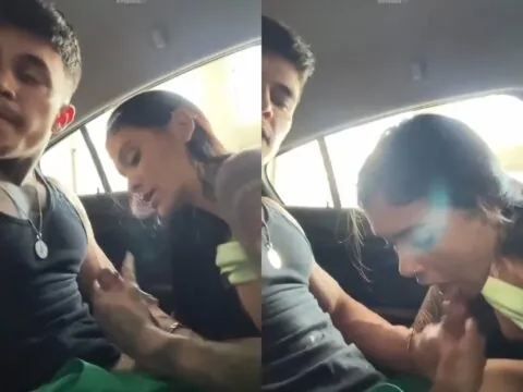 Passageira safada pagando a corrida com sexo no carro