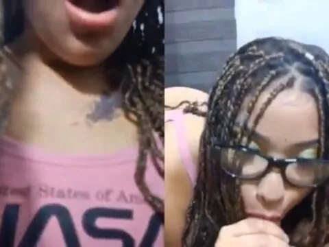 Tatuada de óculos paga boquete e libera buceta