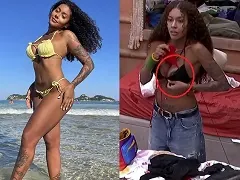 Flagra BBB25 da Isabela Oliveira pagando peitinho