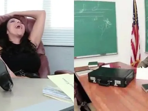Diretora tocando uma siririca e sendo pega no flagra por um aluna