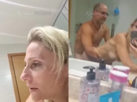 Coroas safadas transando no banheiro com tesão e gemidos altos