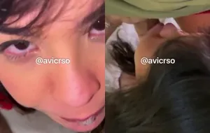 Novinha safada chupando dois vizinhos casados até gozarem na sua boca
