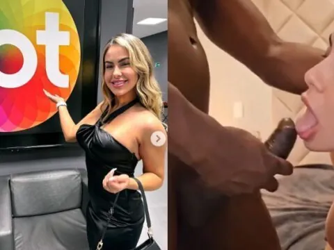 Putinha famosa mamando o pau gostoso de um negrão safado