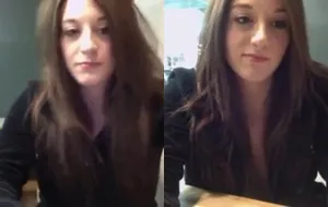 Safada exibindo os peitos enormes pro namorado no trabalho e provocando