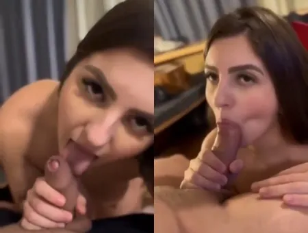 Mulher super safada engolindo a rola gostosa do homem sem frescura